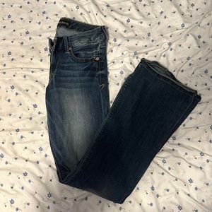 Express slim flare low rise jeans